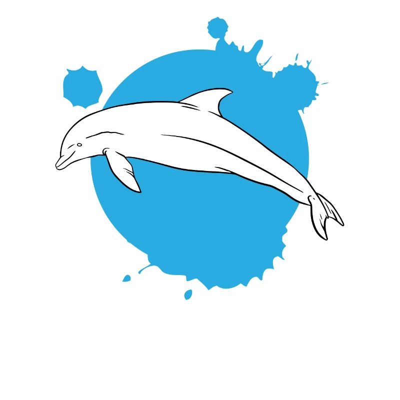 Stylish Dolphin Art Paint Splash