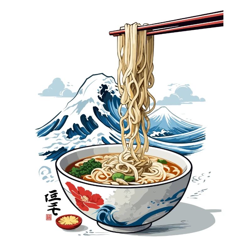Ukiyo-E Ramen Wave Vintage Ukiyo-E Japan Design