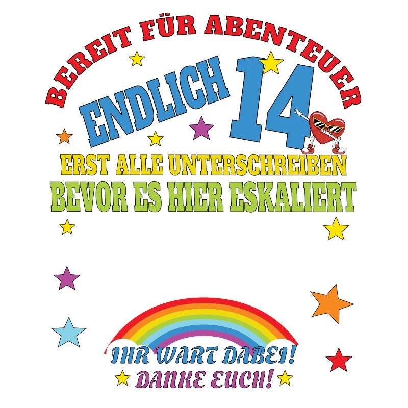 14. Geburtstag Mädchen & Junge Gästebuch