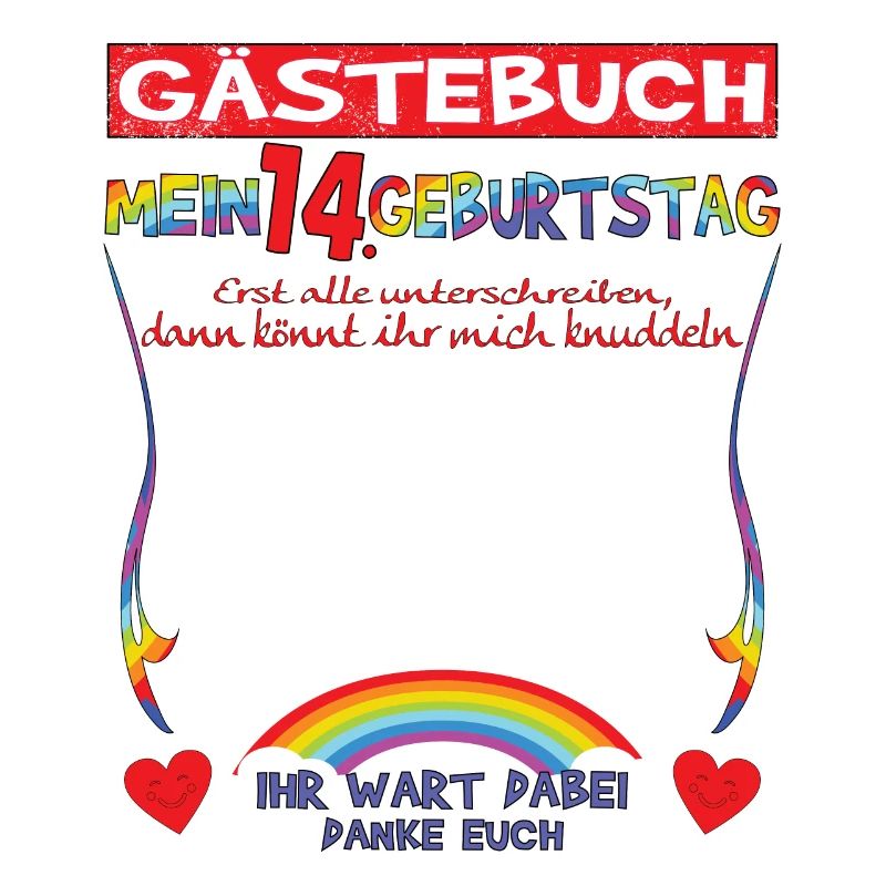 14. Geburtstag Mädchen & Junge Gästebuch