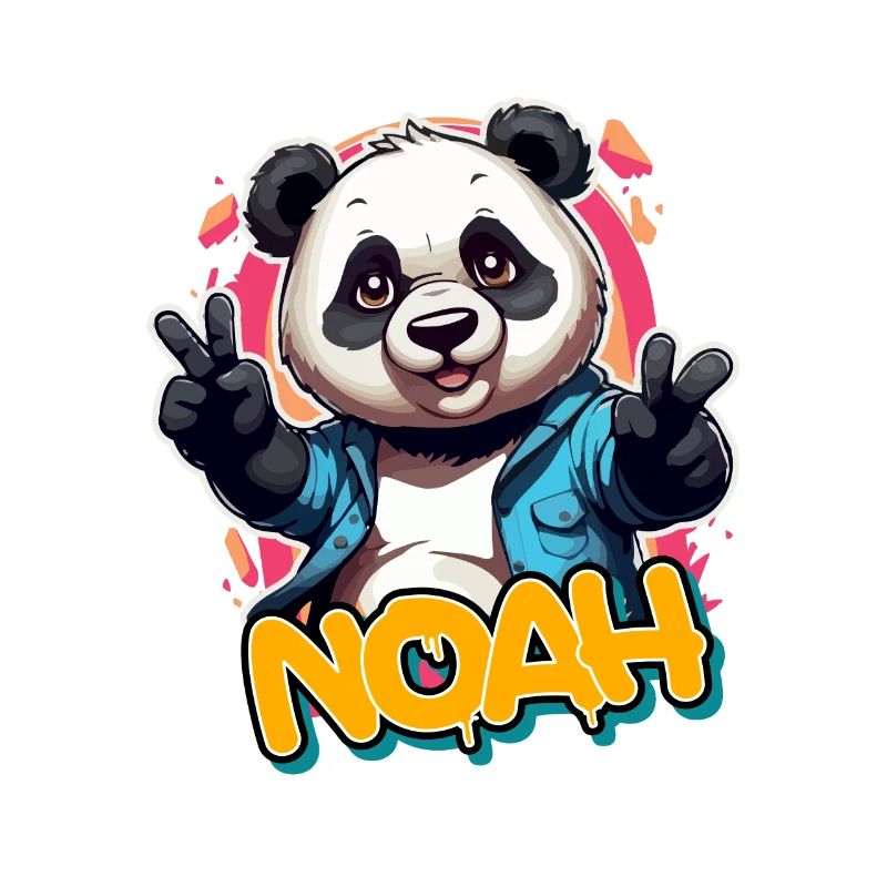 NOAH - Handsome boy name with cool panda