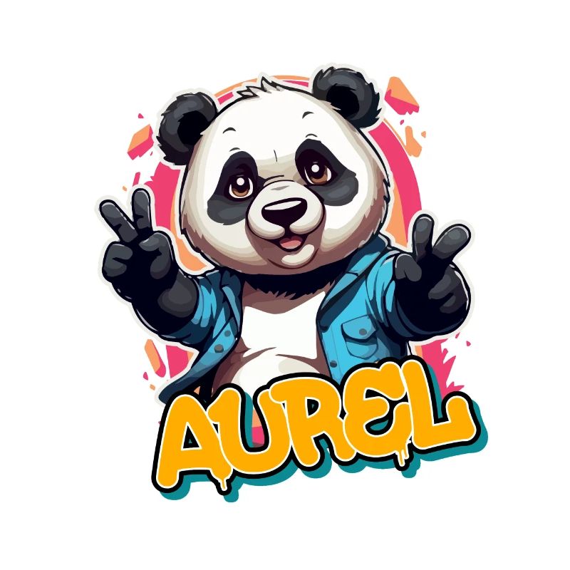 AUREL - Schöner Jungen Name mit coolem Panda