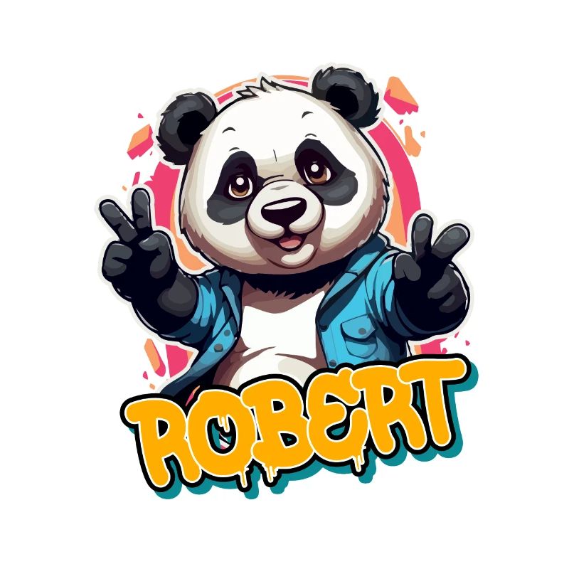 ROBERT - Beau nom de garçon avec Cool Panda