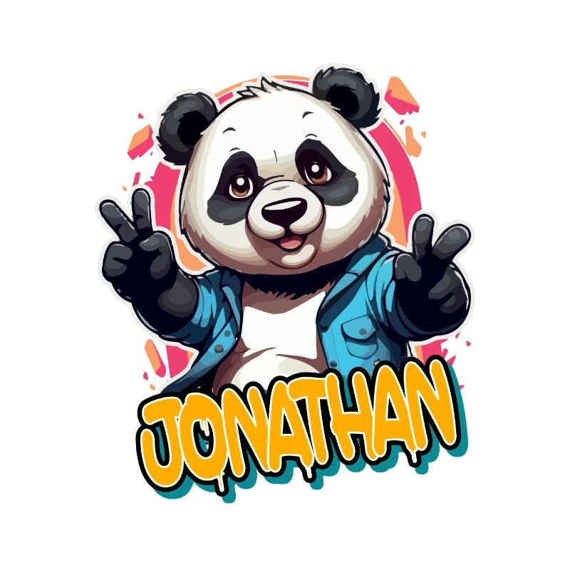 JONATHAN - Handsome boy name with cool panda