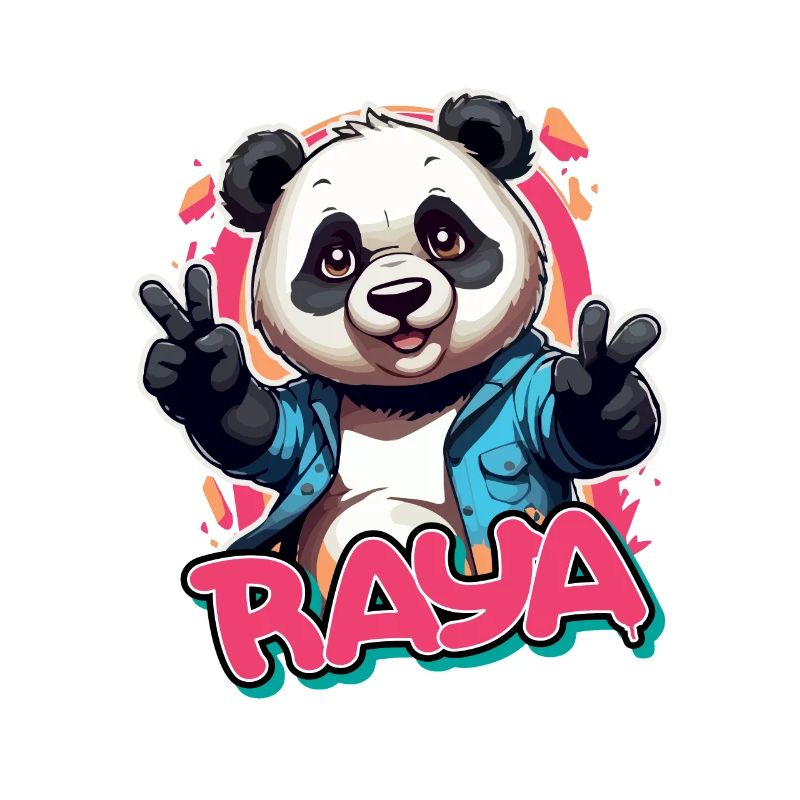 RAYA - Schöner Mädchen Name mit coolem Panda