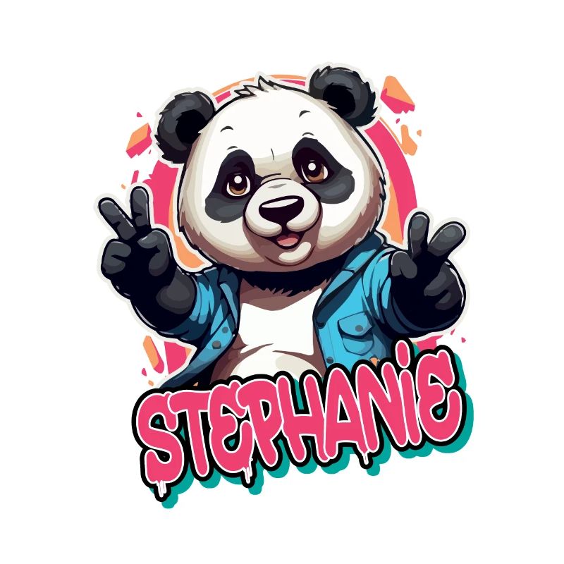 STEPHANIE - Schöner Mädchen Name mit coolem Panda