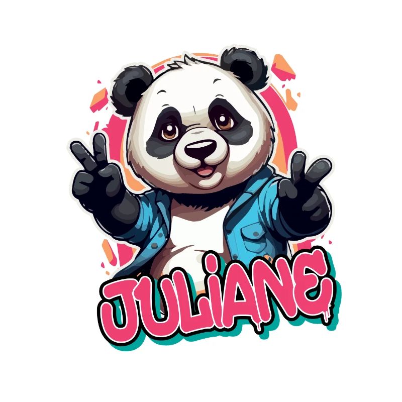 JULIANE - Schöner Mädchen Name mit coolem Panda