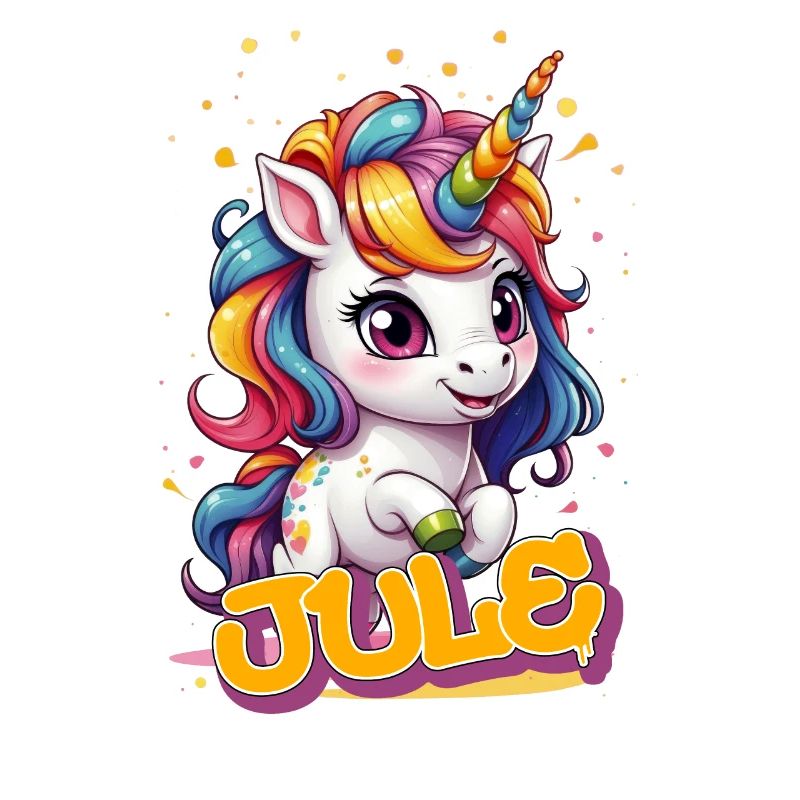 JULE - Schöner Mädchen Name mit süßem Einhorn