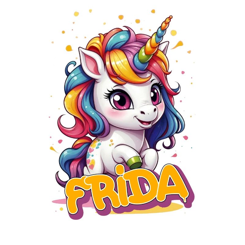 F R I D A - Schöner Mädchen Name mit süßem Einhorn