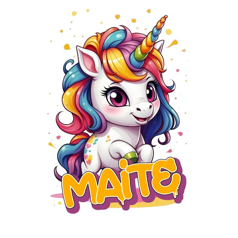 MAITE - Schöner Mädchen Name mit süßem Einhorn