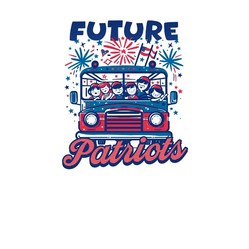 Patriotic Bus Driver Transporting Future Patriots
