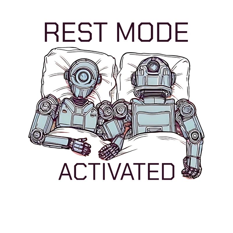 Funny Sleeping Robot Rest Mode