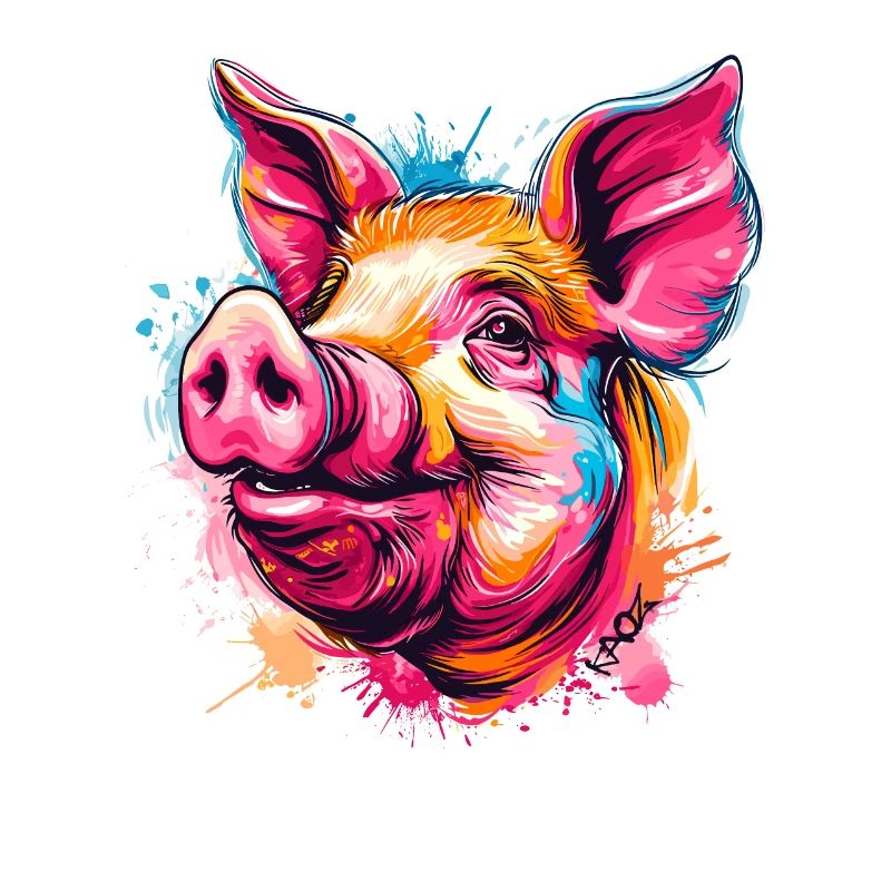Buntes Farbspritzer Schwein