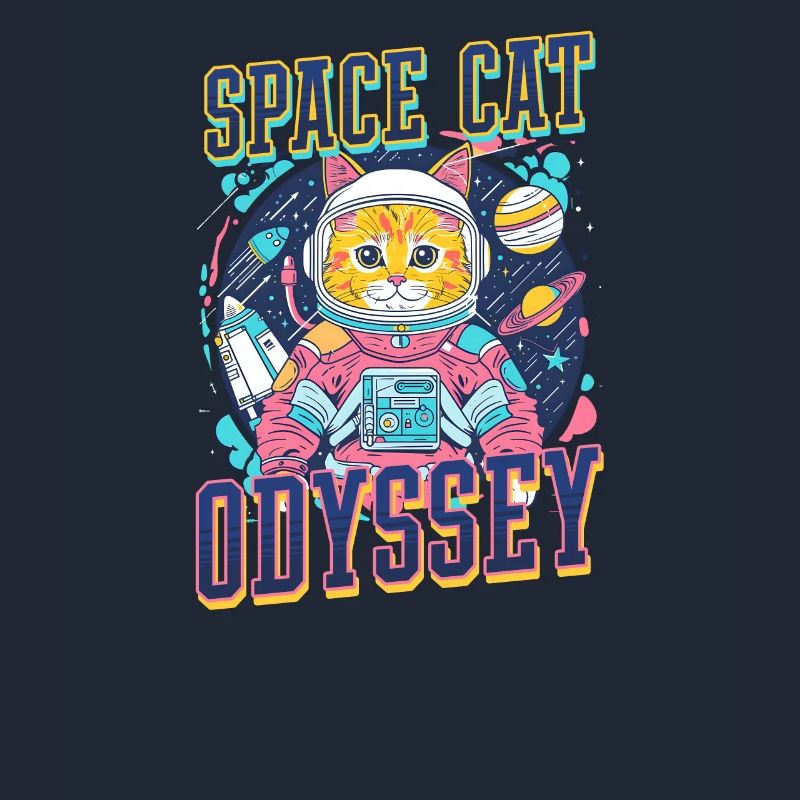 Astronaute de l’espace de l’Odyssée du chat de l’espace