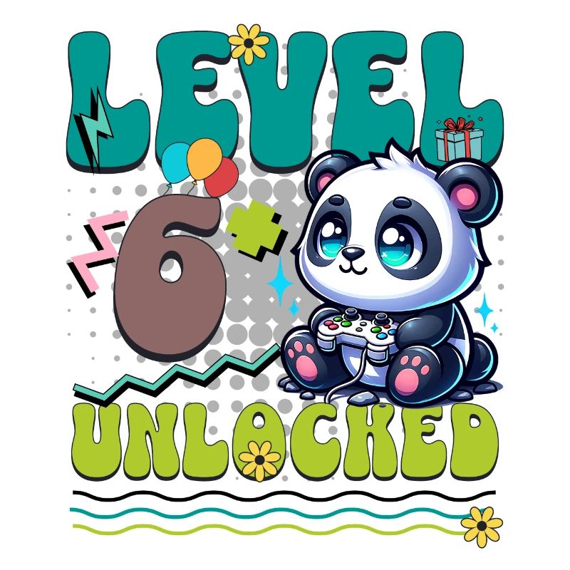 6. Geburtstag Level Unlocked Gaming Panda