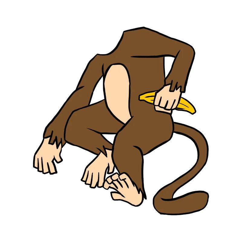 Corps de singe tenant une banane drôle de singe primate