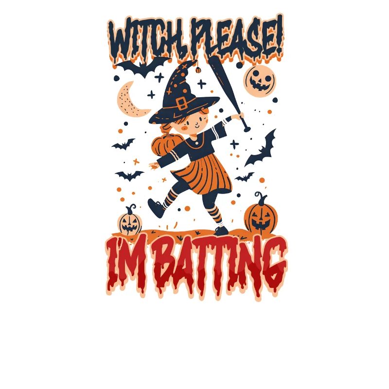 Halloween Baseball Witch, Please! I'm Batting