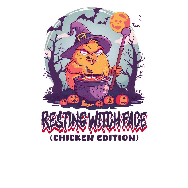 Halloween Chicken Resting Witch Face