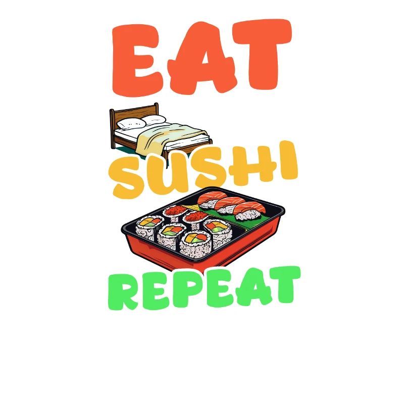 Sushi Roll Manger, Dormir, Sushi, Répéter