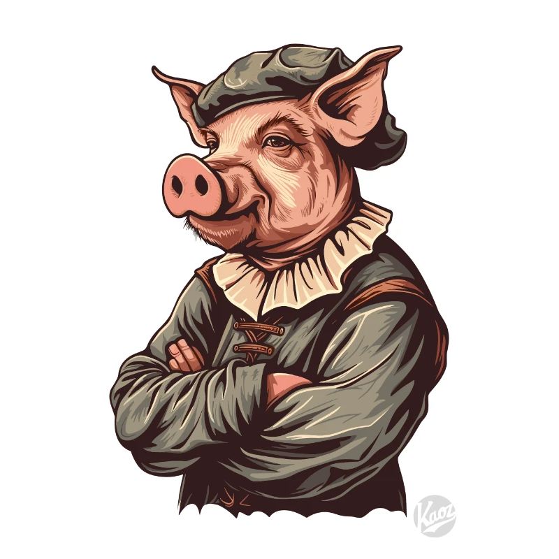 Artiste médiéval cochon
