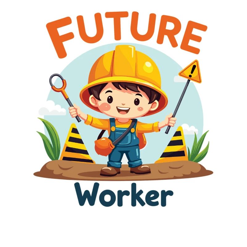 Future Worker - Conception mignonne d’ouvrier de la construction