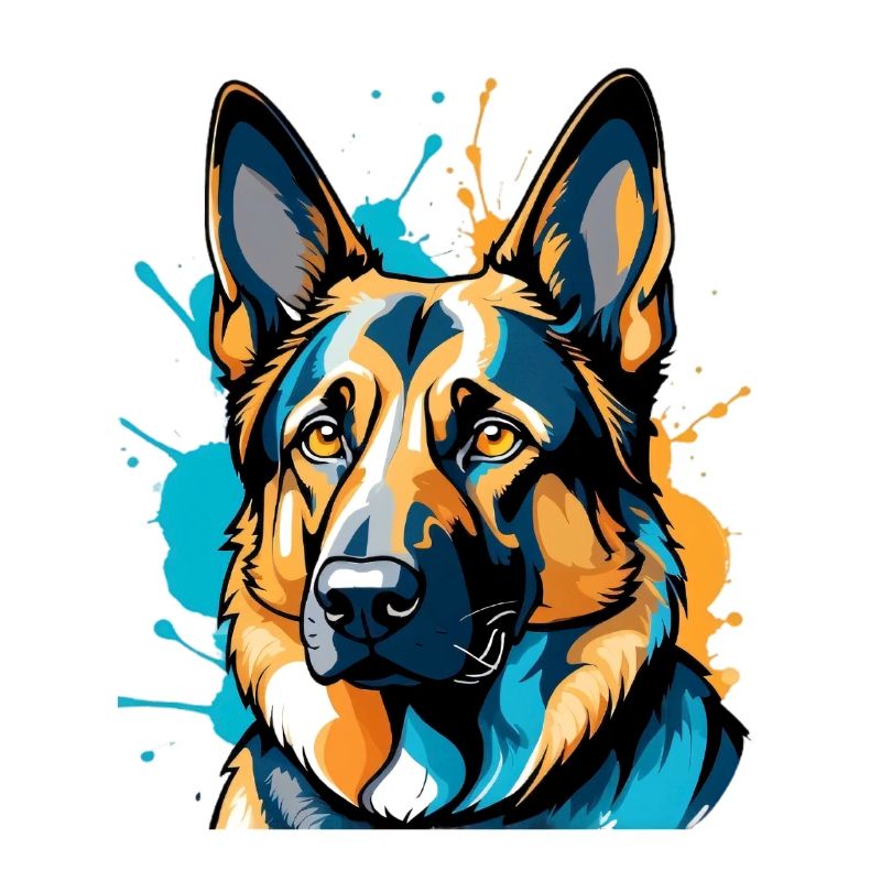 Live German Shepherd Color Explosion