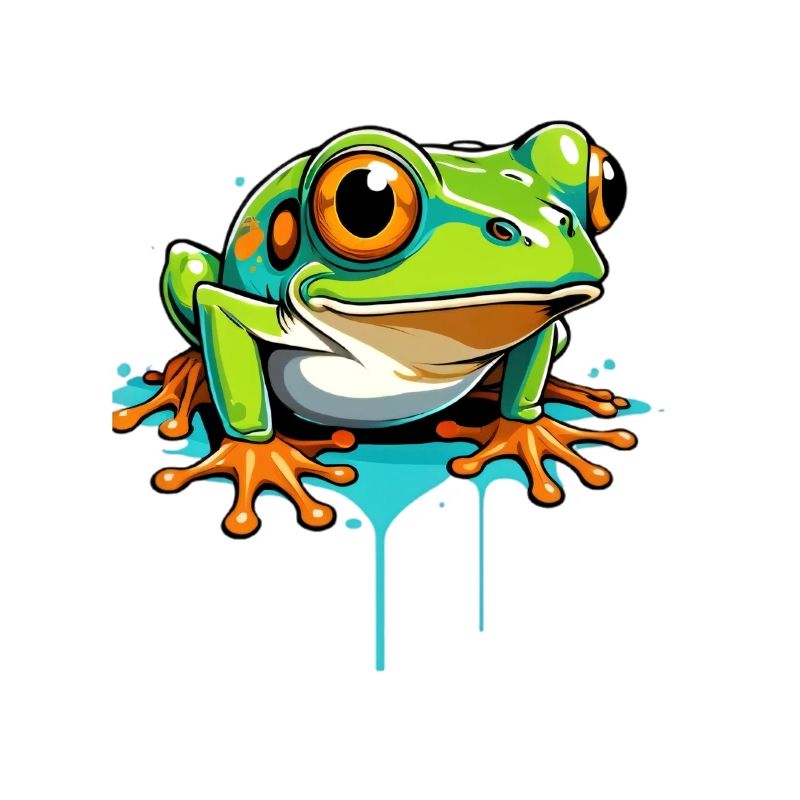 Frog Graffiti Neon Splash