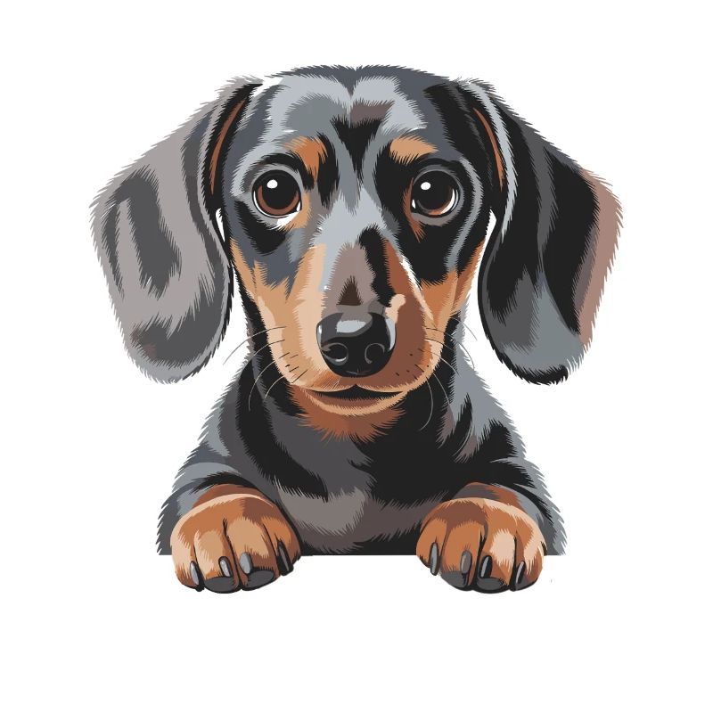 Illustration de chiot teckel