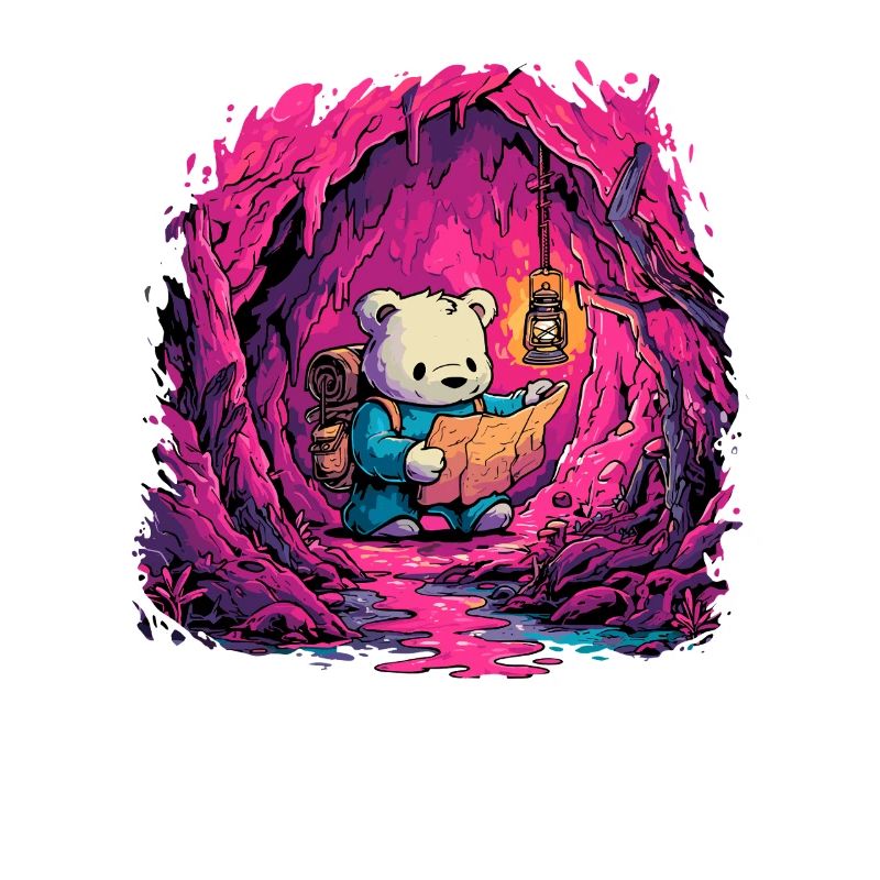 Panda in Pink Cave Light