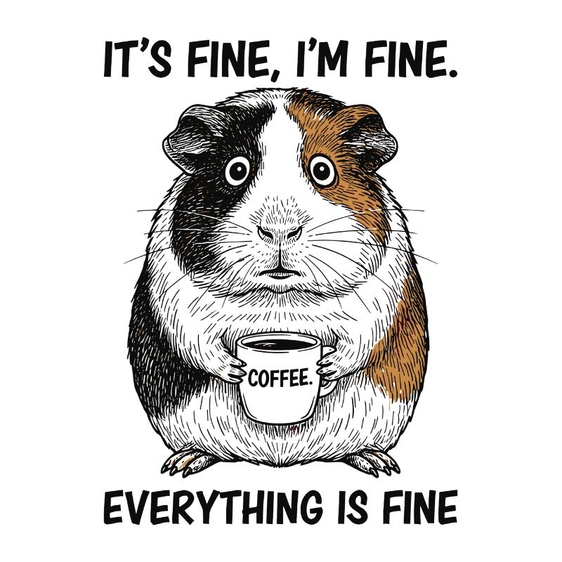 C’est bon, je vais bien café, cochon d’Inde.