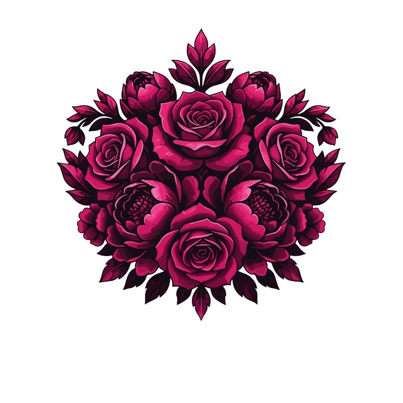 Mandala de fleurs roses