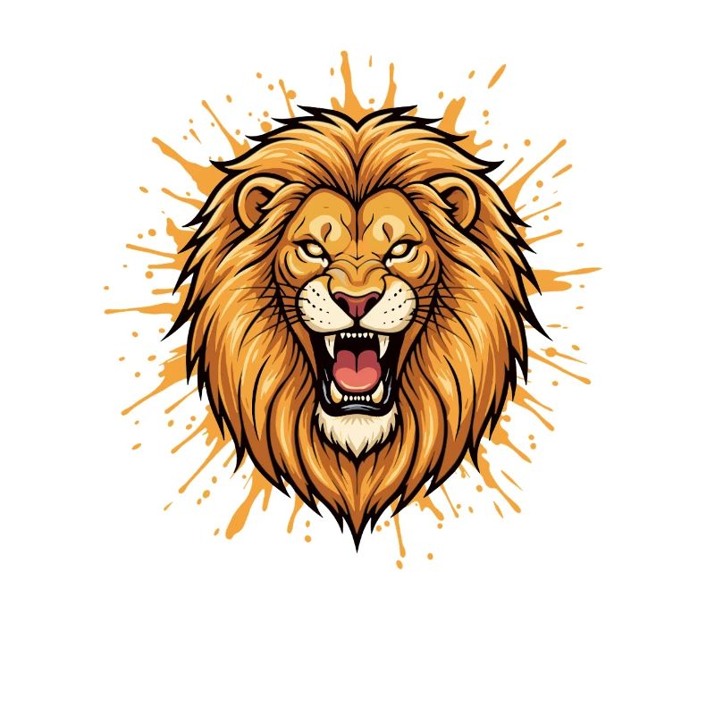 Lion's head in explosion design