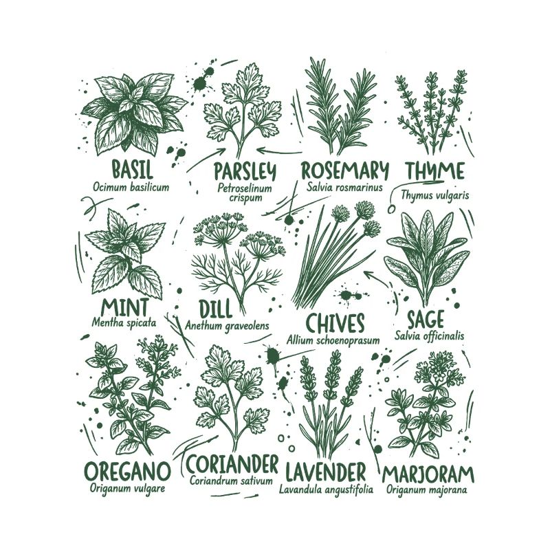 Herbs Botany Kitchen basilic Romarin