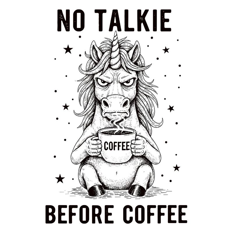 Pas de conversation devant une licorne amoureuse du café