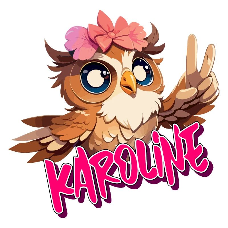 KAROLINE - Schöner Mädchen Name mit süßer EULE