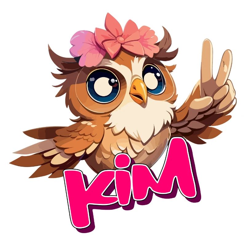 KIM - Schöner Mädchen Name mit süßer EULE