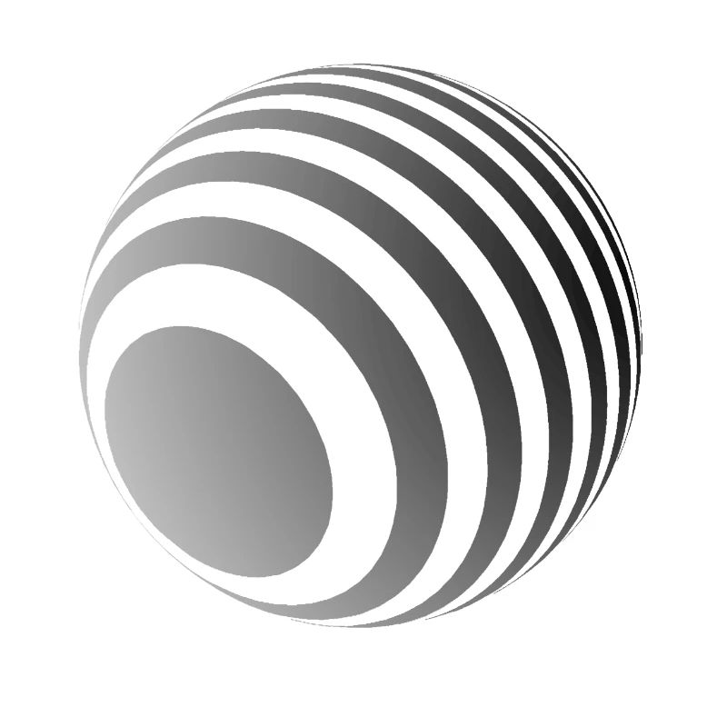 Boule 3D avec rayures grises
