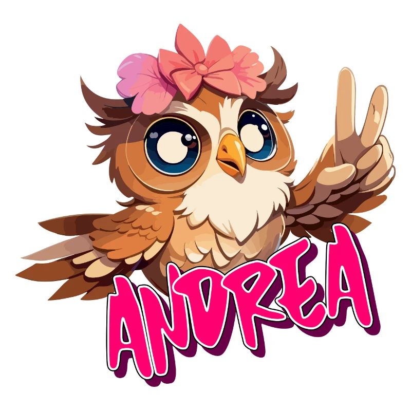 ANDREA - Schöner Mädchen Name mit süßer EULE
