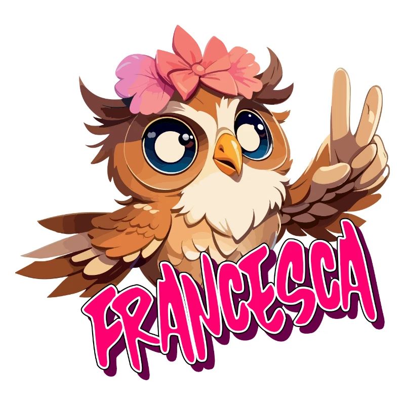 FRANCESCA - Schöner Mädchen Name mit süßer EULE