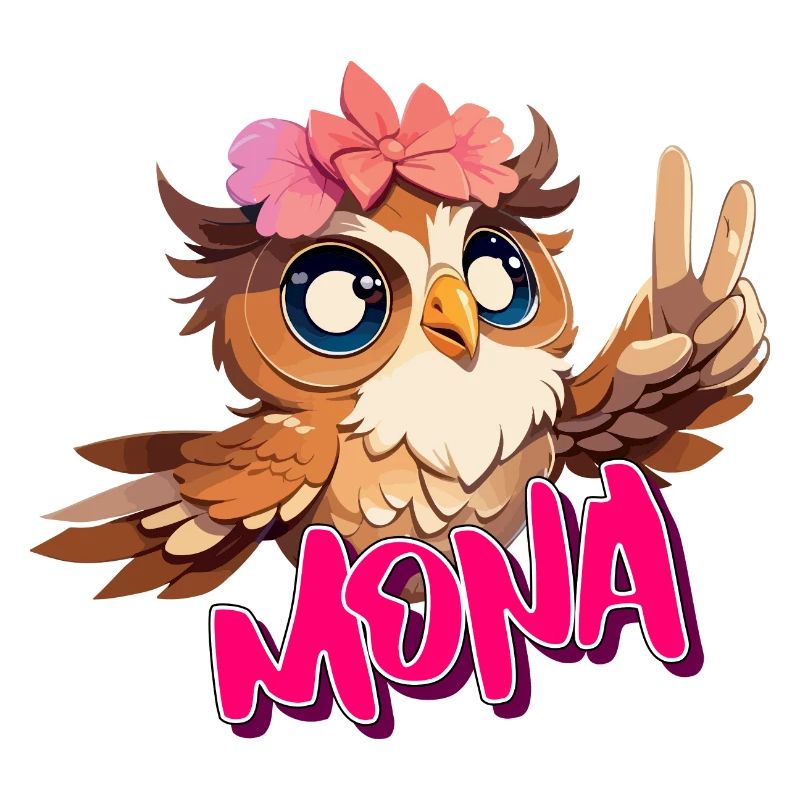MONA - Schöner Mädchen Name mit süßer EULE