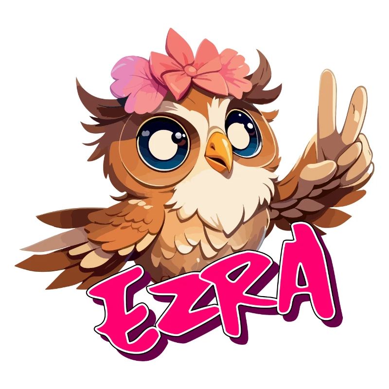 EZRA - Schöner Mädchen Name mit süßer EULE