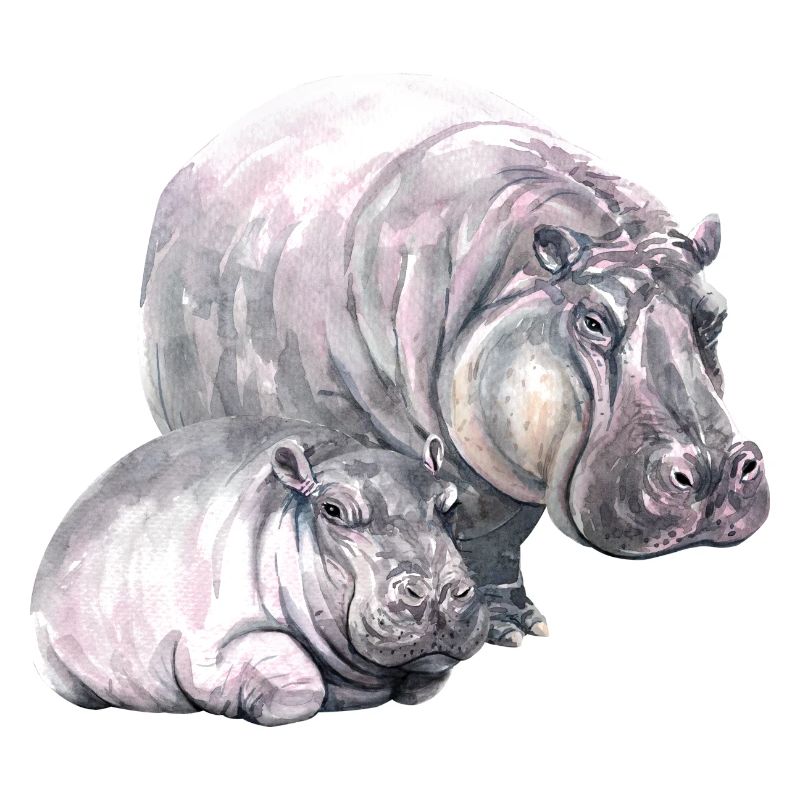 Hippo Nilpferd Retro t-Shirt Geschenkidee