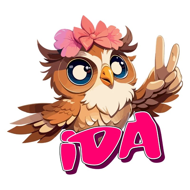 IDA - Schöner Mädchen Name mit süßer EULE