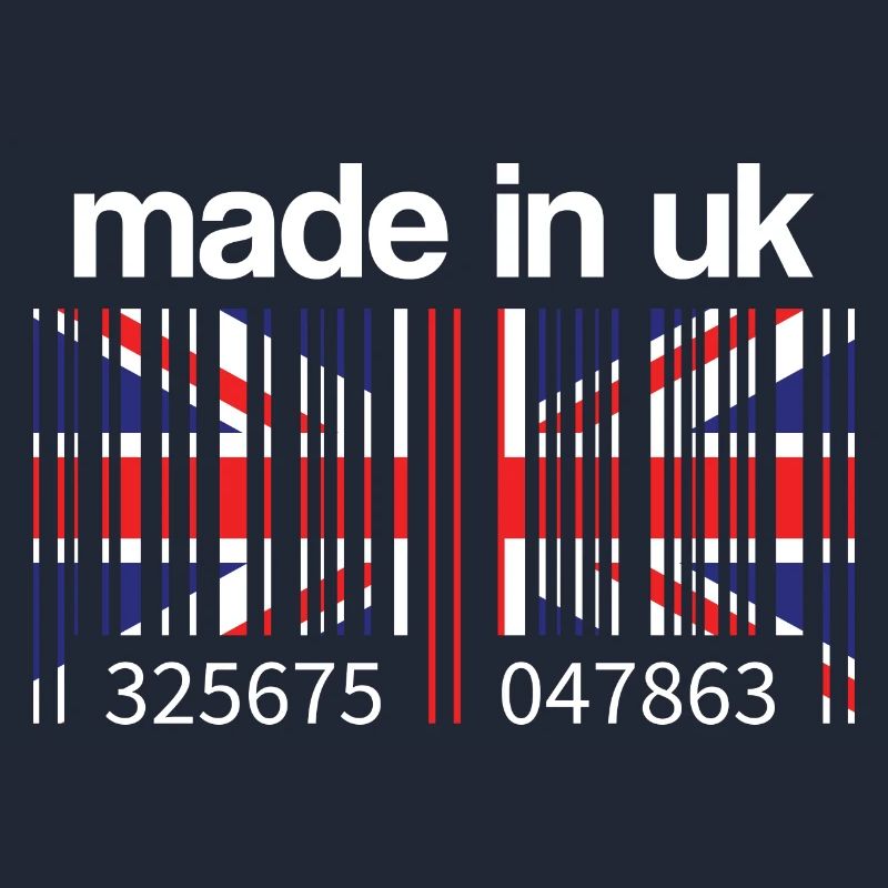 Angleterre Royaume-Uni Drapeau Code à barres Fabriqué au Royaume-Uni