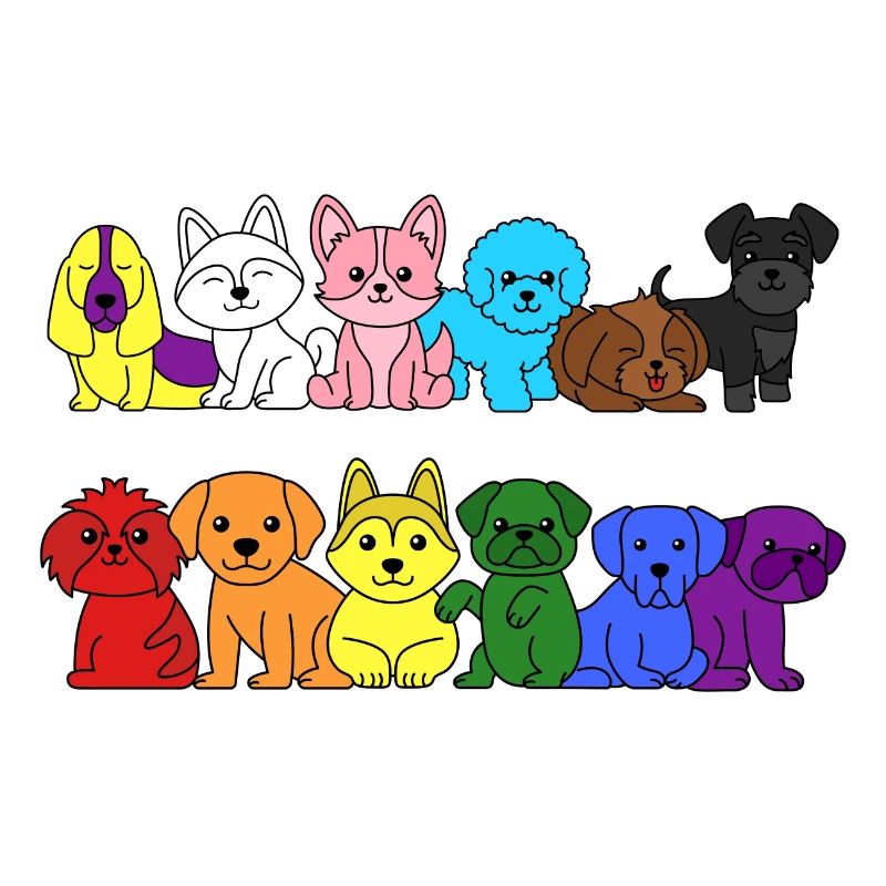 Pride Progress Flag Dogs for Equality