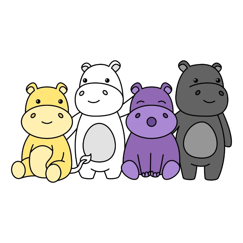 Nonbinary Flag Hippo Design for Proud Enbys