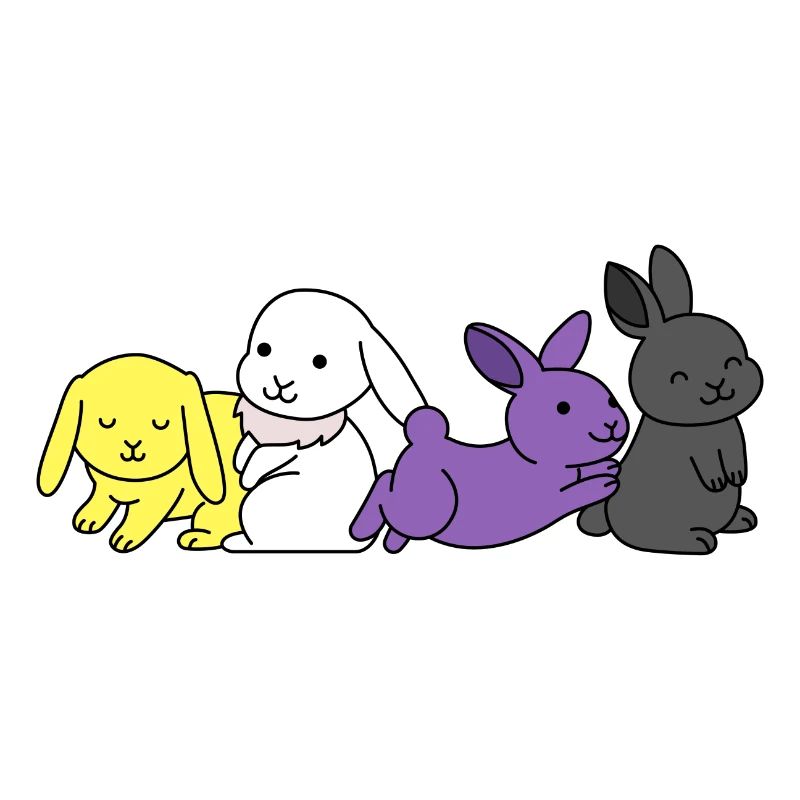 Conception de lapin drapeau non binaire pour Proud Enbys