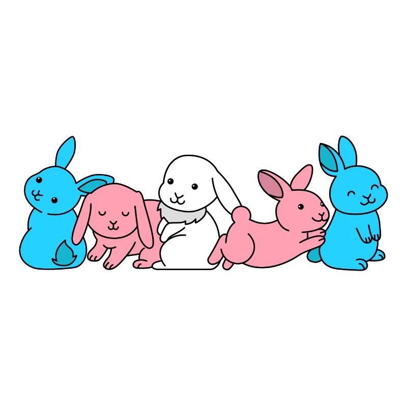Conception de lapin de drapeau trans pour les personnes trans