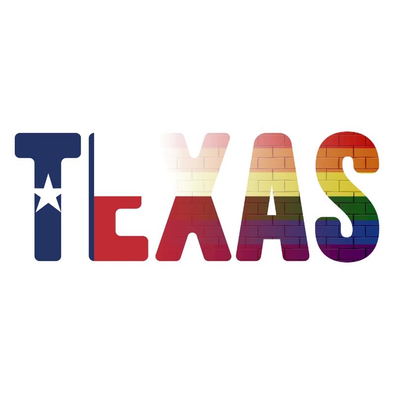 Rainbow Texas Flag Design for Pride