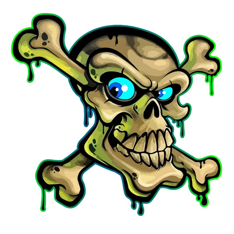Dessin de crâne de pirate graffiti